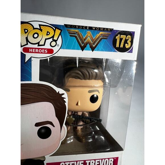 Funko Pop! DC Heroes Wonder Woman #173 Steve Trevor Vinyl Figure Toy In Box - Picture 8 of 8